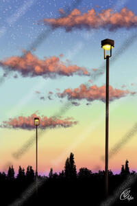 Parkinglot Evening Lights